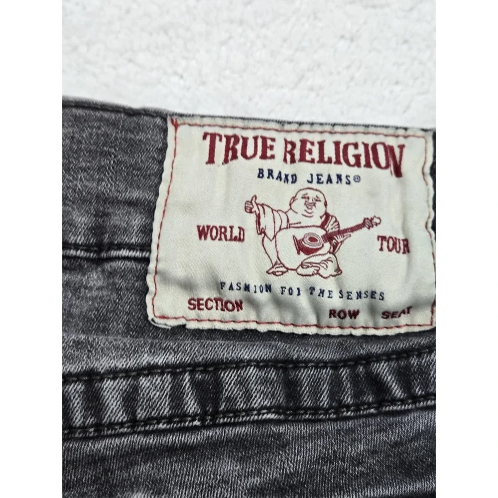 True Religion Mens Jeans‎ Size 34 x 33 Rocco Relaxed Skinny Black washed